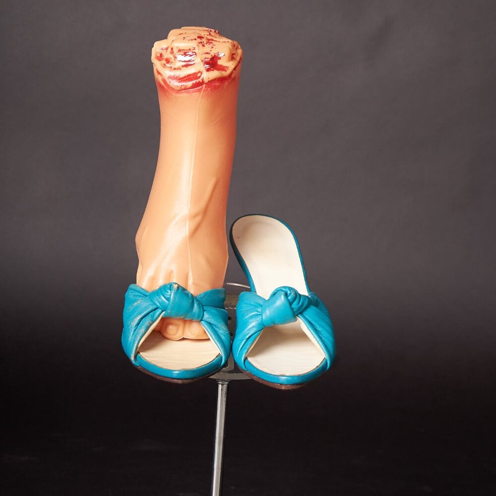 1950s Aqua Knotted Kitten Heels Shoes